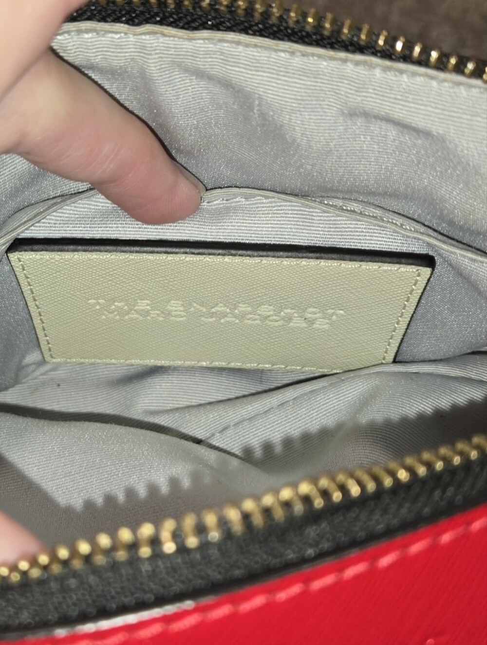 Marc Jacobs Snapshot Bag White Leather Crossbody with Red & Blue Tricolor Strap - Picture 13 of 16
